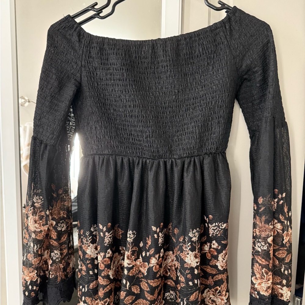 Altar'd State Black Smocked Top